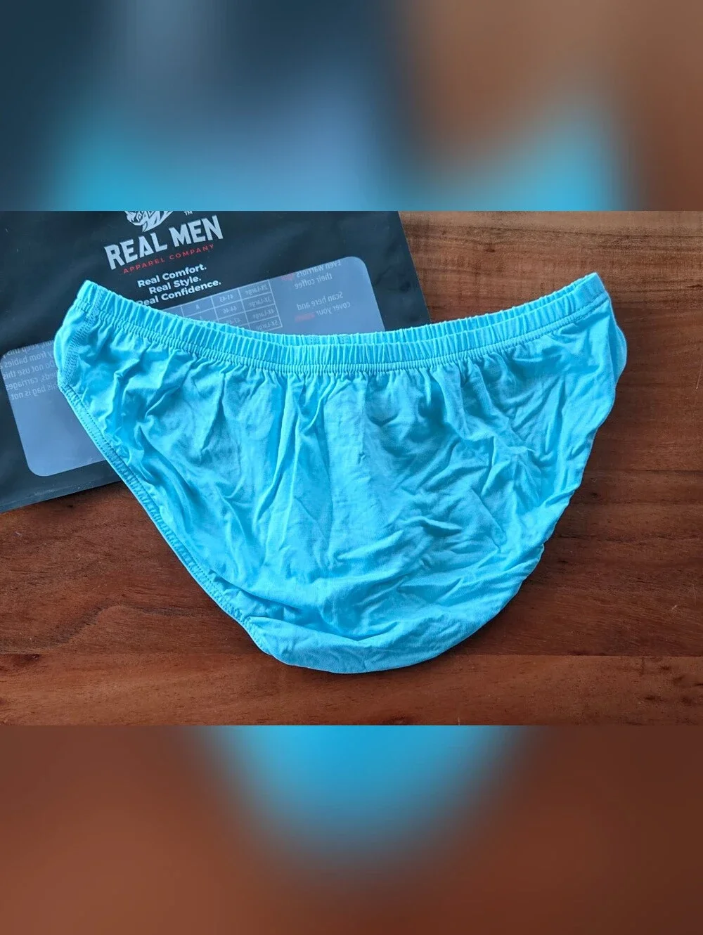Men's Pouch Briefs in Aqua Blue